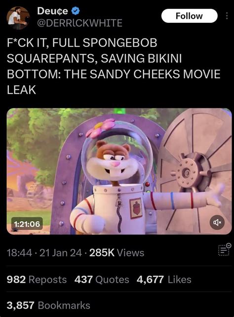 sandy-d leaked|Some dude just leaked the new SpongeBob movie in its entirety。